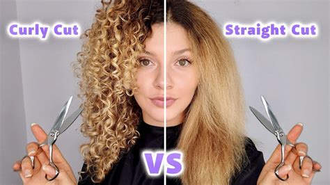 DRY CURLY HAIRCUT VS STRAIGHTENED HAIRCUT ON MY CURLY HAIR (pros and cons) - YouTube