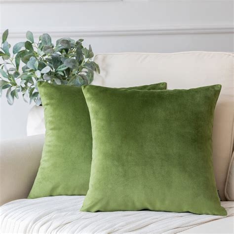 Phantoscope Soft Silky Velvet Series Decorative Throw Pillow, 12” x 20”, Yellow, 2 Pack ...