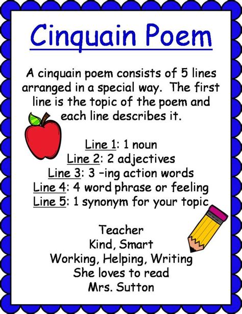 55 Unique Cinquain Poems for Kids - Poems Ideas