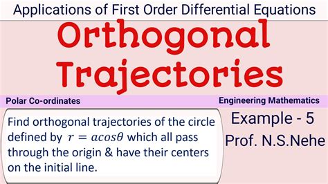 Orthogonal Trajectories | Applications of Differential Equations | r ...