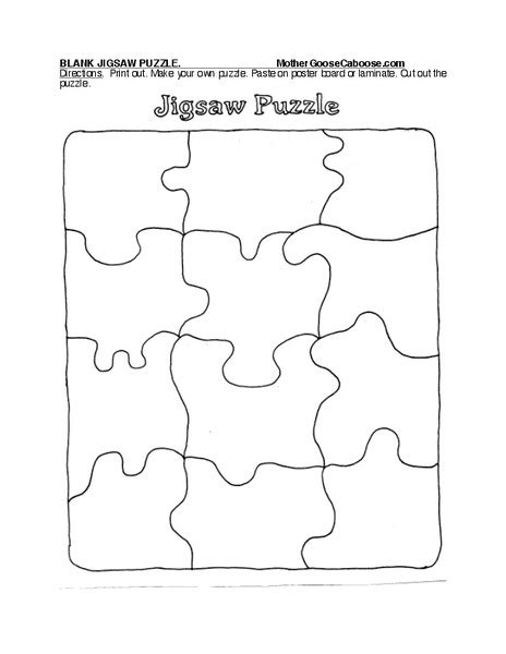 Jigsaw Puzzle Worksheet for Pre-K - Kindergarten | Lesson Planet