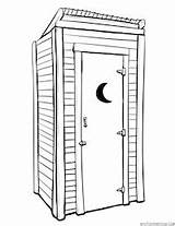 Outhouse Drawings Sketch Coloring Page sketch template