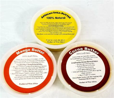 Shea Butter Cocoa Butter Mango Butter Trio Bundle Natural - Etsy