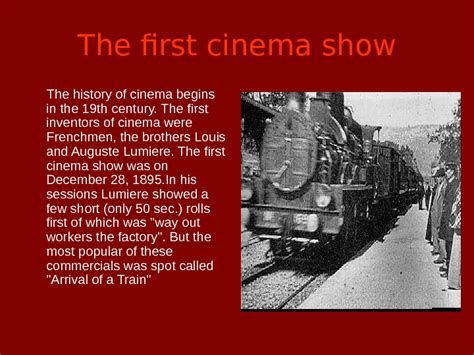 History of cinema The first cinema show