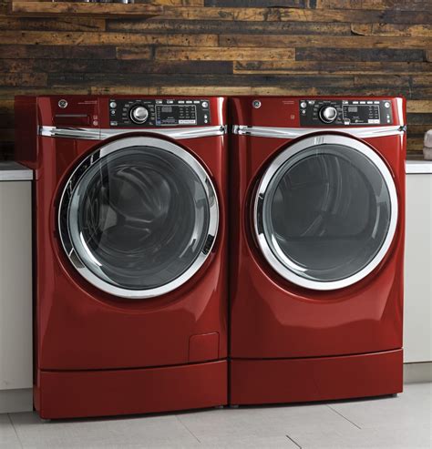 GE GEWADRGR2 Side-by-Side on Pedestals Washer & Dryer Set with Front ...