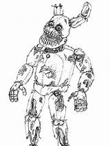 Animatronics Springtrap coloring pages sketch template
