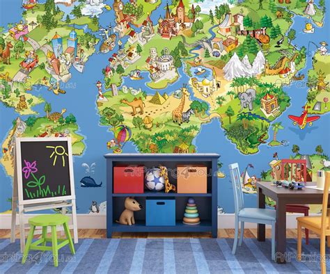 World Map Mural Map Murals Kids World Map World Map W - vrogue.co