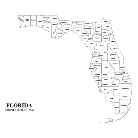 Printable County Map Of Florida