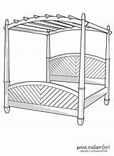 Bed Canopy Colouring Pages Sketch Coloring Page sketch template