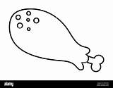 Chicken Leg Coloring Page sketch template