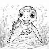 Premium Photo  Cute Turtle Cove Simple Coloring Book Under The Sea sketch template