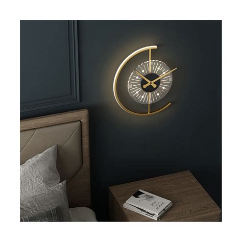 Clock Wall Lamp Living Room Background Wall Bedroom Decorative Lamp ...
