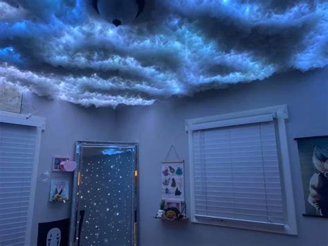 Stuffing + fairy lights = storm cloud ceiling. Room Makeover Bedroom, Redecorate Bedroom, Room ...