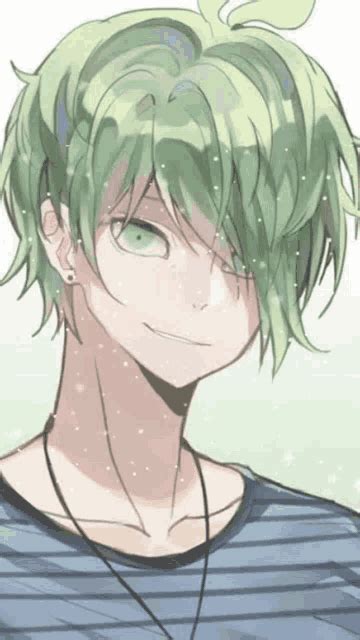 Green Haired Anime Boy Anime Boy Green GIF - Green Haired Anime Boy ...