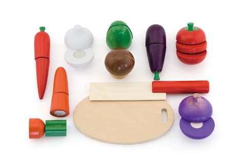 Wooden Cutting Vegetables set - Pretend Children Play Kitchen Game Food - Walmart.com