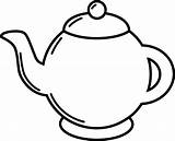 Simple Teapot Coloring Page Printable For Kids  sketch template