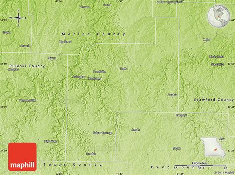 Physical Map of Phelps County