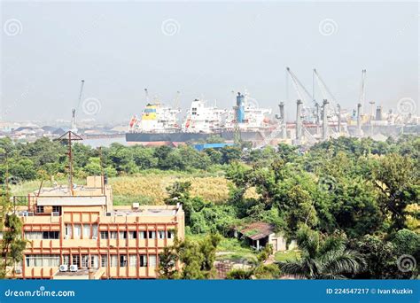 Various Views of the Port, Piers, Terminal of the Port of Haldia, India ...