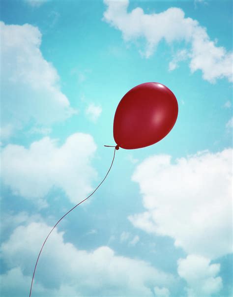 Single Red Balloon Blue Sky Photograph by Vintage Images - Fine Art America