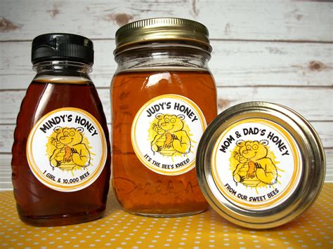 Custom Cute Bear Honey Labels make great gifts for backyard beekeepers ...