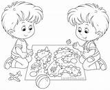 Playing Coloring Pages Kids Children Child Drawing Clipart Print Gif  sketch template