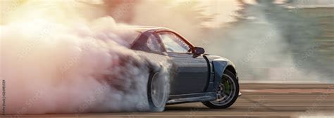 Car drifting, Blurred image diffusion race drift car with lots of smoke ...