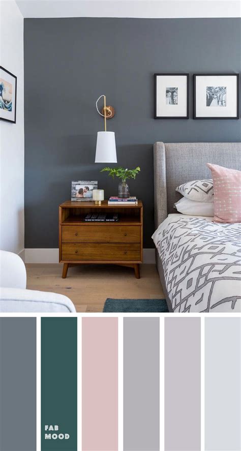 Grey Bedroom with pink and teal accent