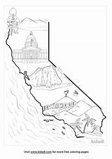 California Map Coloring Pages For Kids sketch template