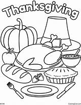 Thanksgiving Feast Coloring Page sketch template