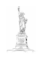 Dibujo De Estatua La Libertad Nueva York Para Colorear  Dibujos sketch template