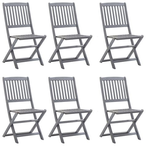 7 Piece Garden Dining Set Solid Acacia Wood Grey – Home and Garden ...