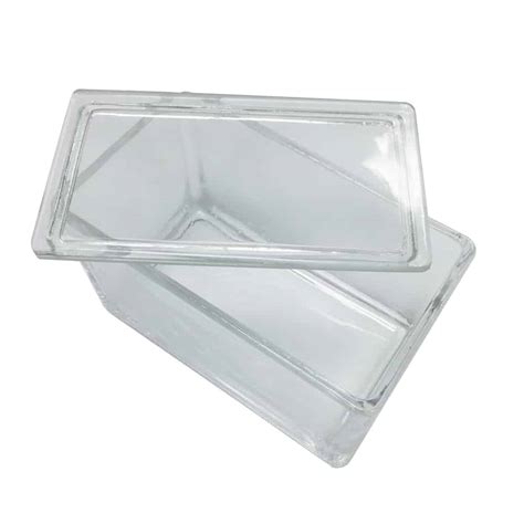 Glass Staining Dish with Lid, 30 or 60 Slide Capacity | Mopec