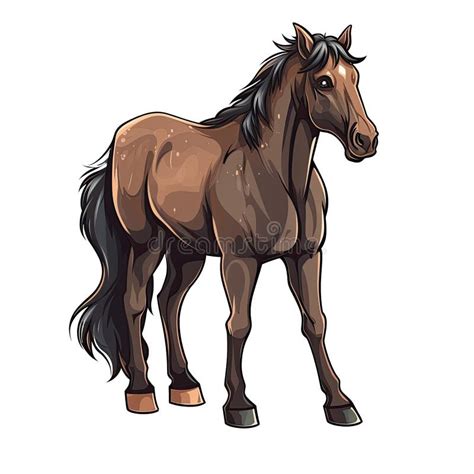 Scared Horse Sticker on Isolated Tansparent Background, Png, Logo. Generative AI Stock Image ...