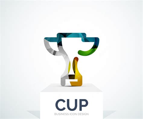 Premium Vector | Abstract colorful logo design cup