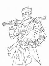 Overwatch Genji Coloring Pages Sketch Page sketch template