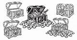 Open Treasure Chest Coloring Page sketch template