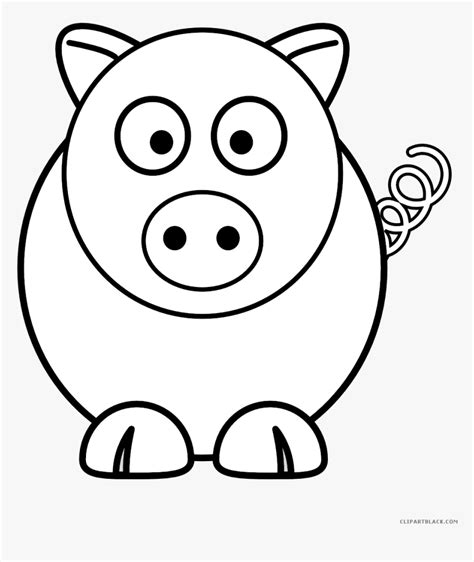 Pigs Clipart Outline - Easy Simple Animal Drawings, HD Png Download ...