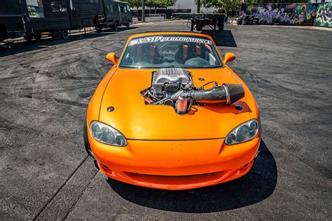 Dodge Hellcat Powered Mazda Miata Can do 6th Gear Burnouts!!