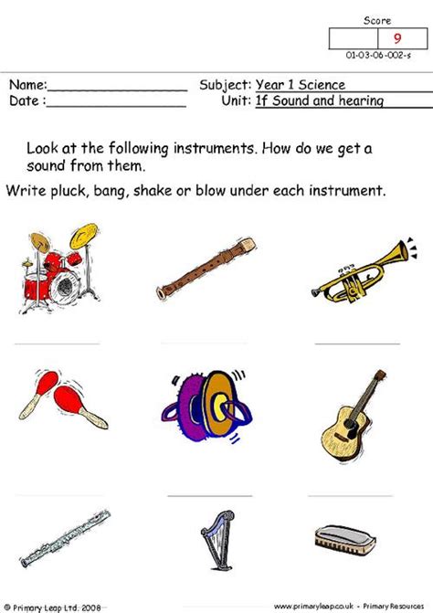 Sound Of Music Worksheet