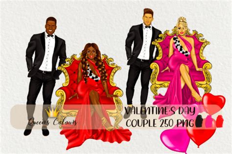 Valentine Couple Clipart, Love Clipart Graphic by Queen´s Colours ...