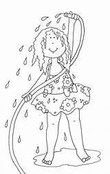 Free Dearie Dolls Digi Stamps Water Hose Fun  Coloring sketch template