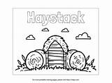 Hay Haystack Coloring Bale Drawing Clipart Pages Bales Template White  sketch template