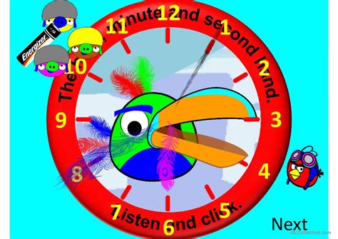 Hands on a Clock Animated with sound: English ESL powerpoints