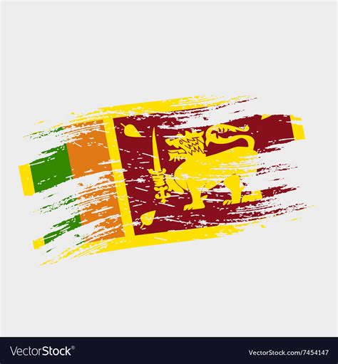 Color sri-lanka national flag grunge style eps10 Vector Image
