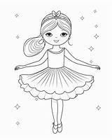 Cute Ballerina Coloring Pages For Kids sketch template