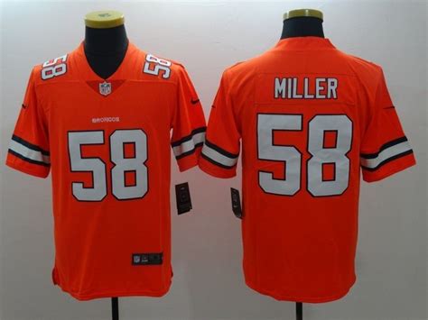 2016 Men's Denver Broncos #58 Miller Color Rush Limited Jersey | Denver broncos jersey, Broncos ...