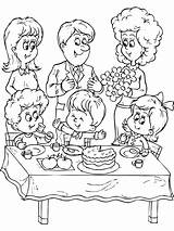 Coloring Pages Of Family  Home sketch template
