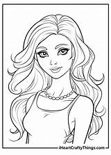 Barbie Face Coloring Pages sketch template