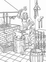 Blacksmith coloring Pages sketch template