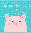 Cute kids banner year of the pig 2019 Royalty Free Vector